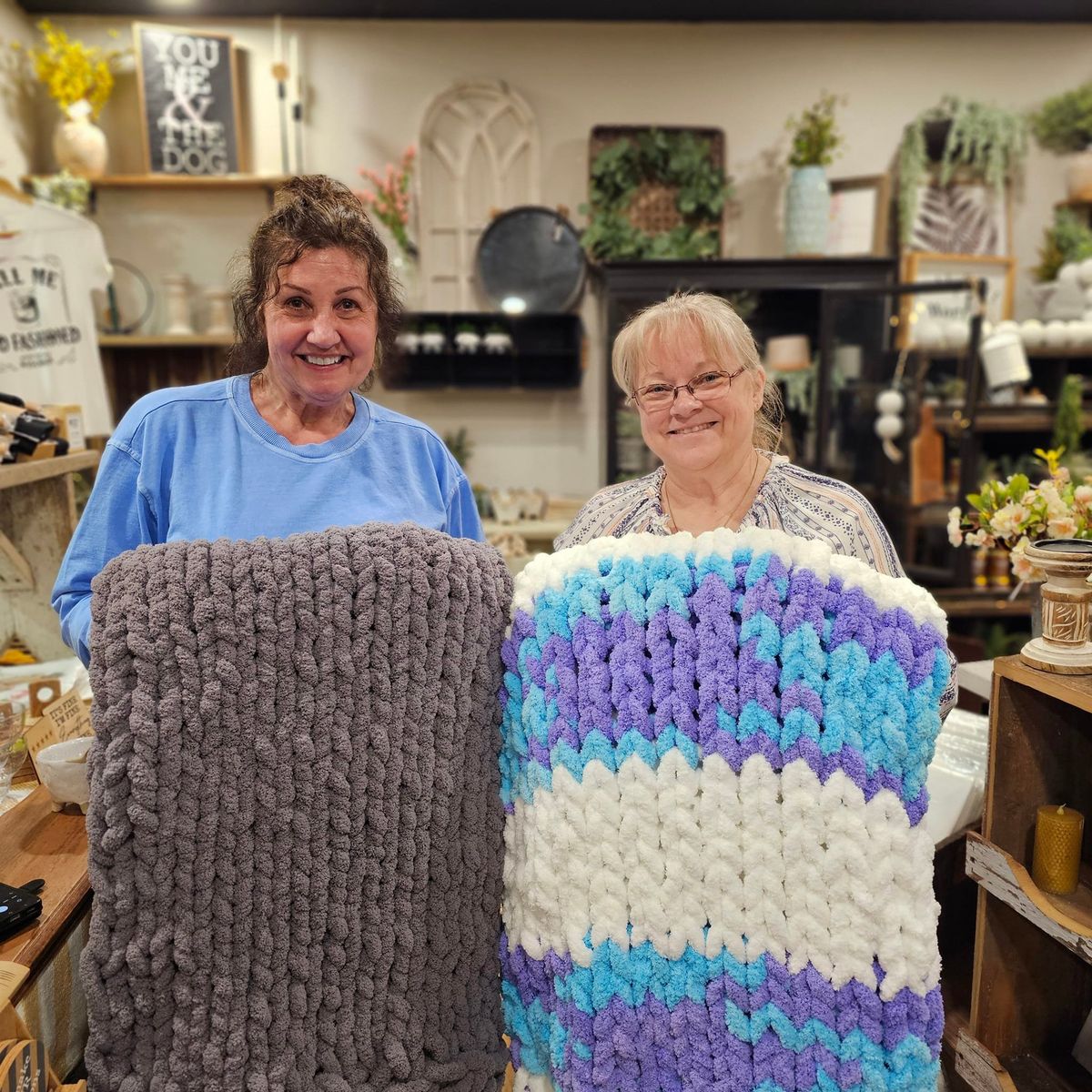 SOLD OUT!! Feb 16 - Boulder Junction Coffee Co Chunky Knit Blanket Workshop 