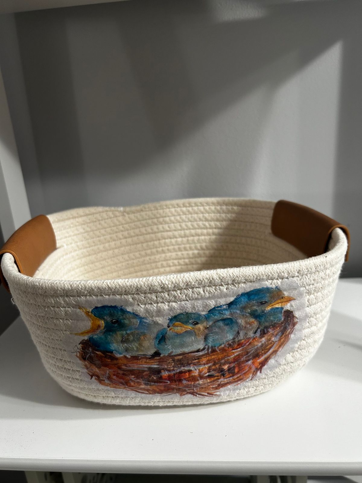 Decoupage rope basket