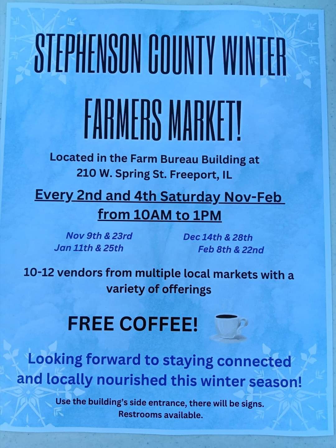 INDOOR market at the Stephenson County Farm Bureau