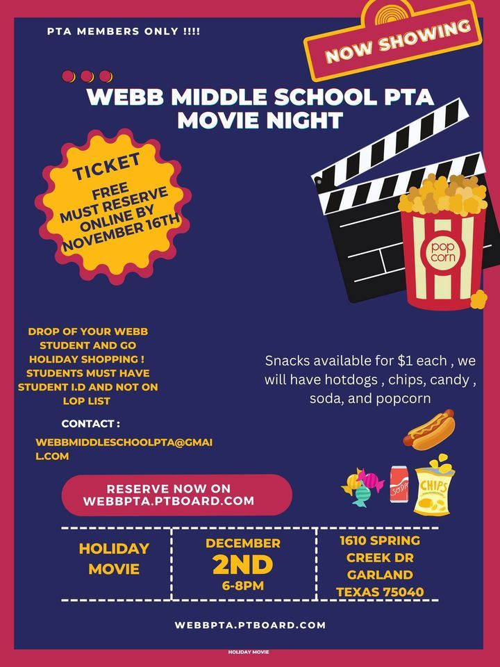 Webb Middle School Movie Night 