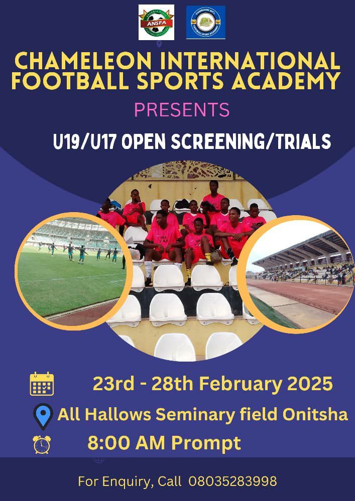 Chameleon International Football Sports Academy U19\/U17 Opening Screening and Trials