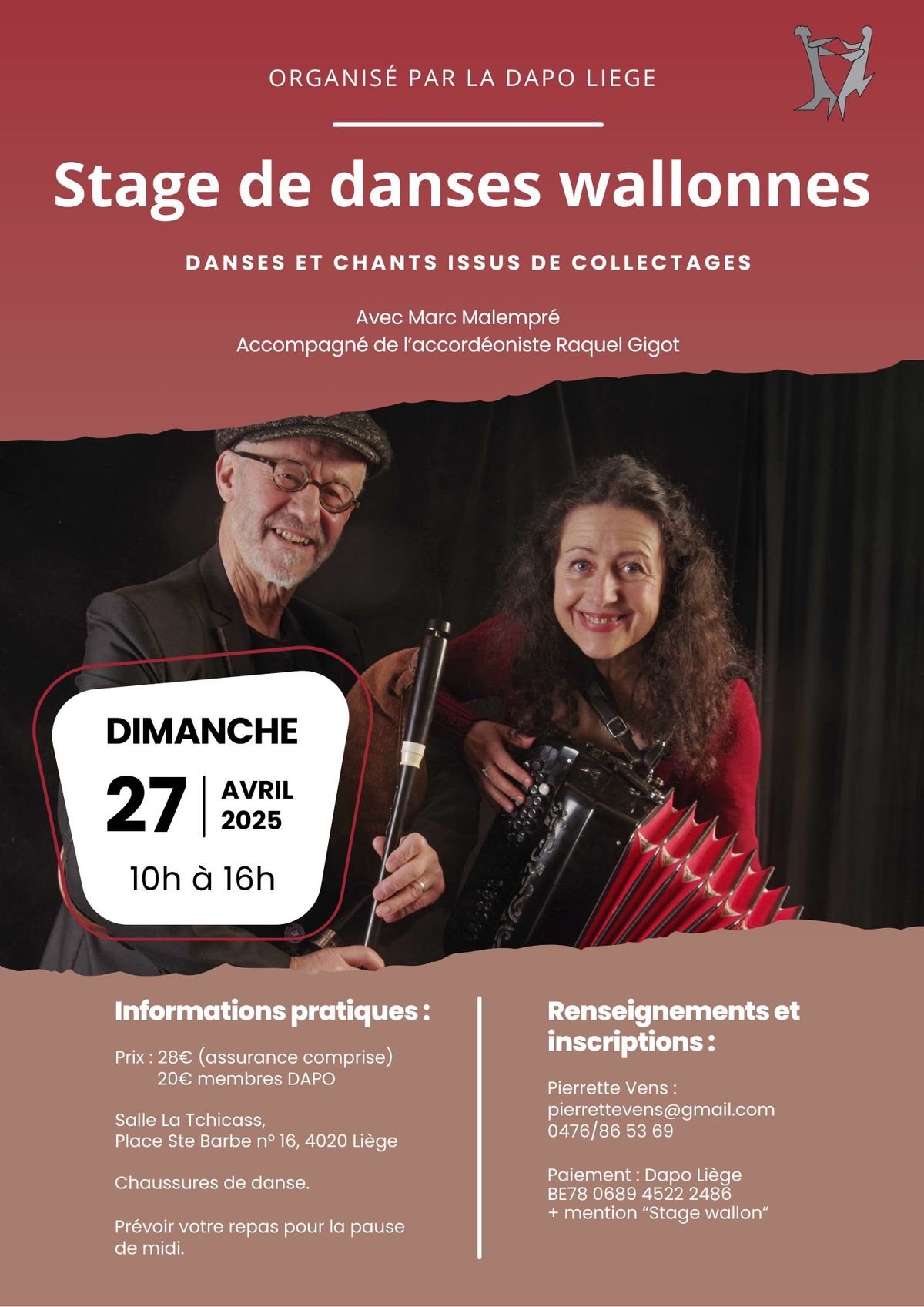 Stage de danses wallonnes avec Marc Malempr\u00e9