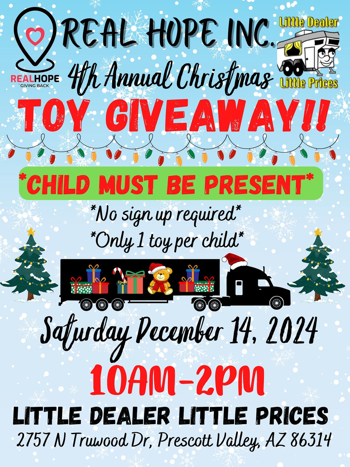 Real Hope 4th Annual Christmas Toy Giveaway! 