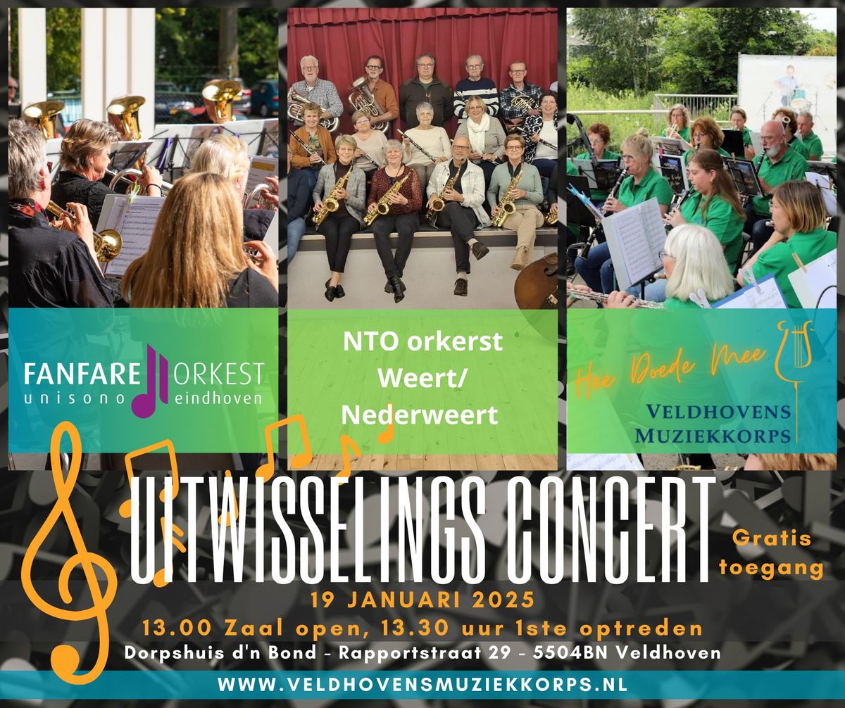 Uitwisselingsconcert met 3 Nieuw Talent Orkesten