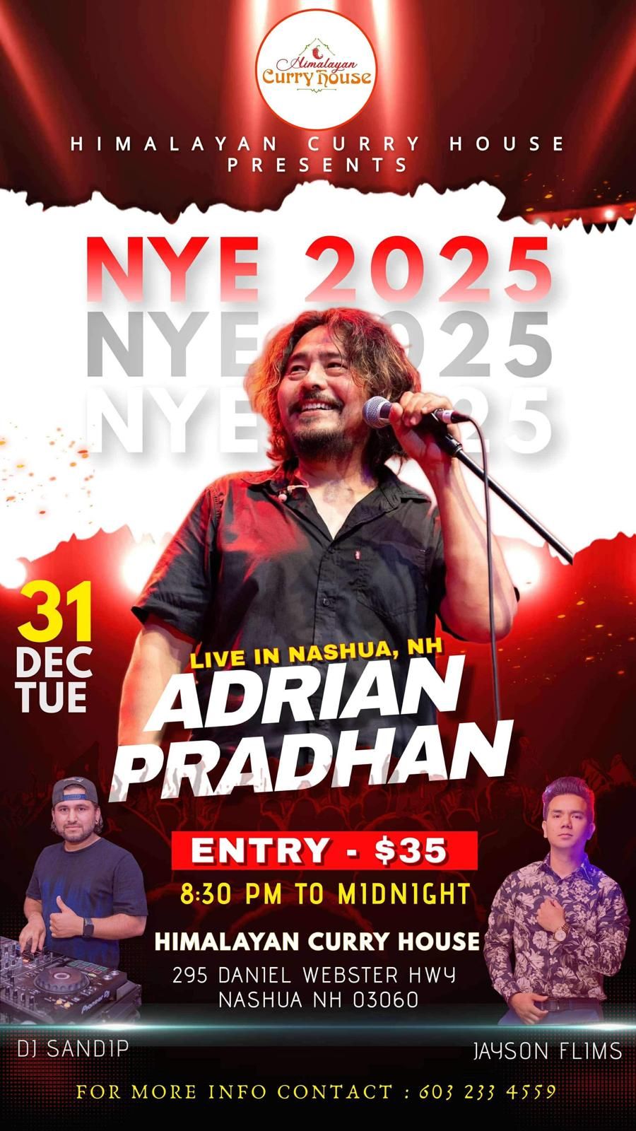 New Year\u2019s Eve with Adrian Pradhan \ud83c\udfa4 \ud83c\udfb6 