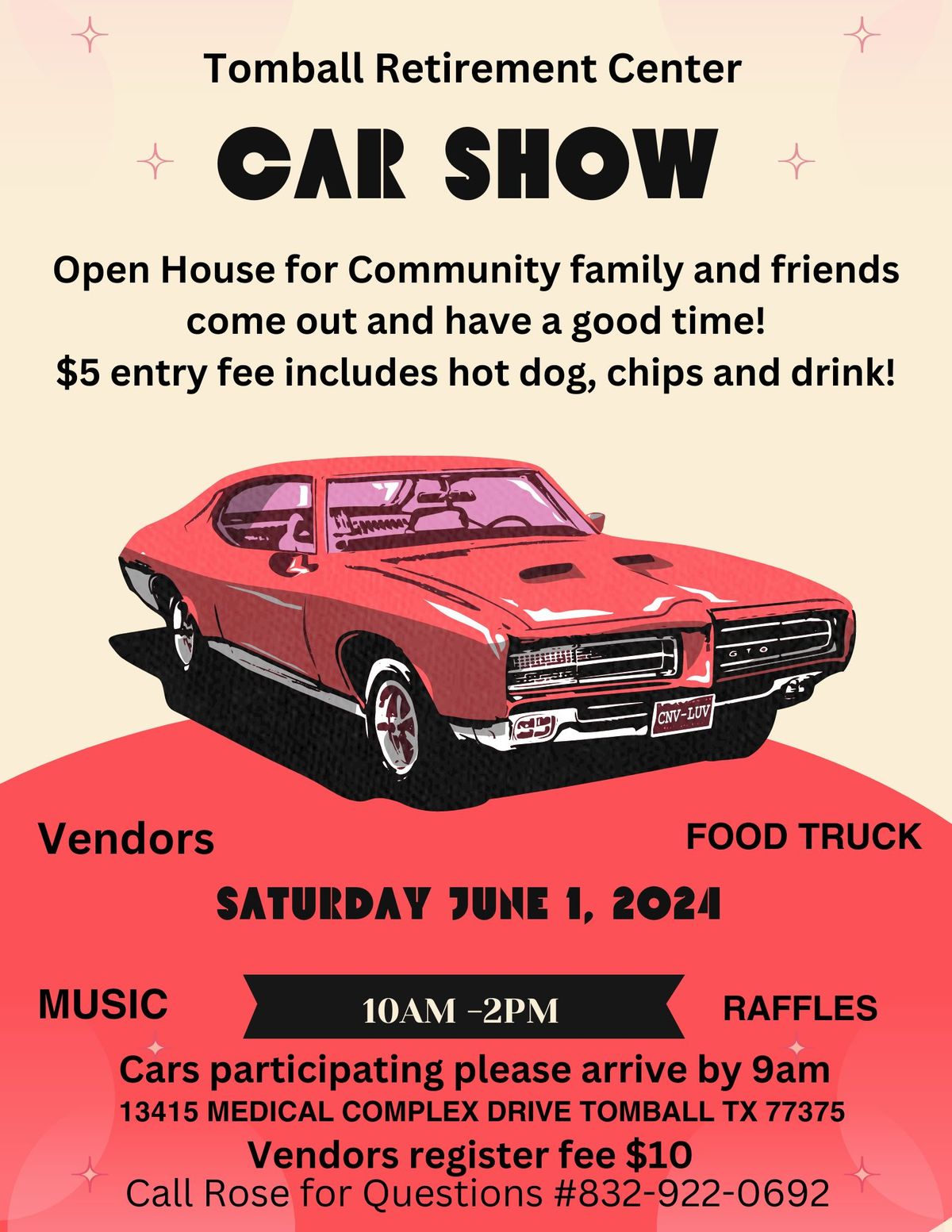 Car Show for Tomball Retirement Center