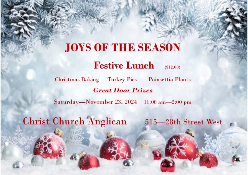 'JOYS OF THE SEASON' - Festive Lunch at Christ Church Anglican