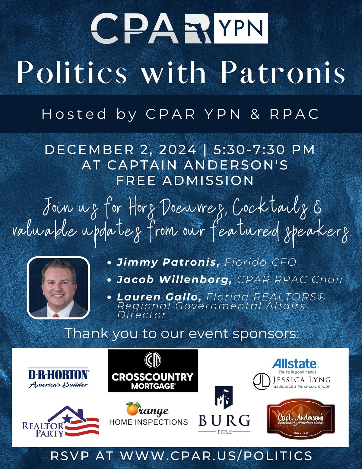 Politics with Patronis Hosted by CPAR YPN & RPAC 