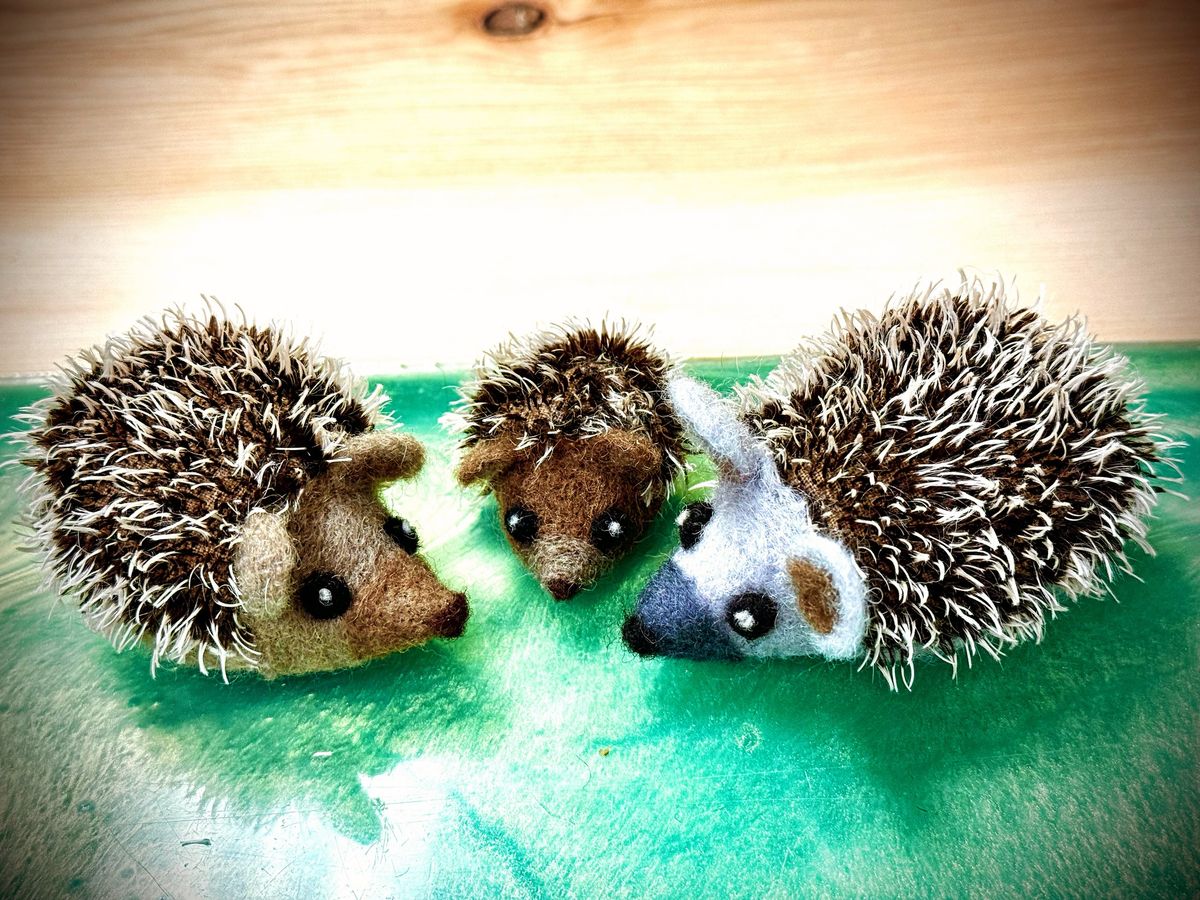 Needle Felted Hedgehog Class for Beginners - $45