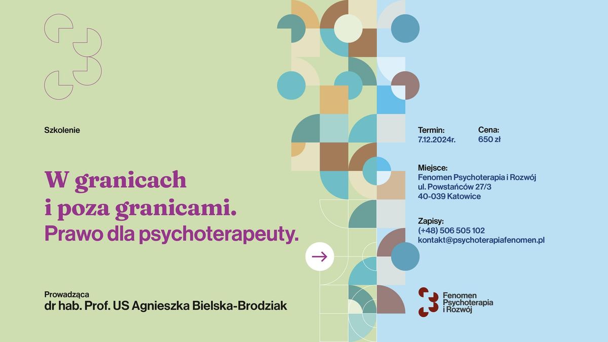 W granicach i poza granicami. Prawo dla psychoterapeuty