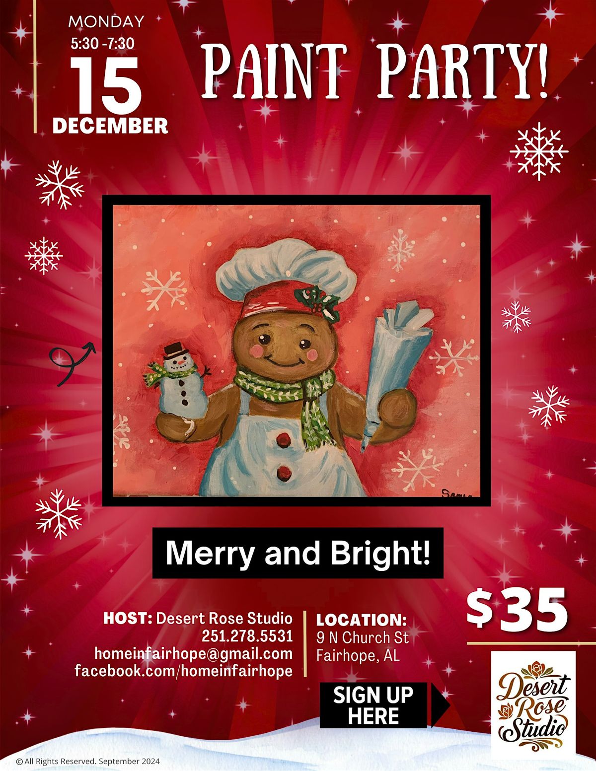 Merry and Sweet Paint and Sip Paint Party!