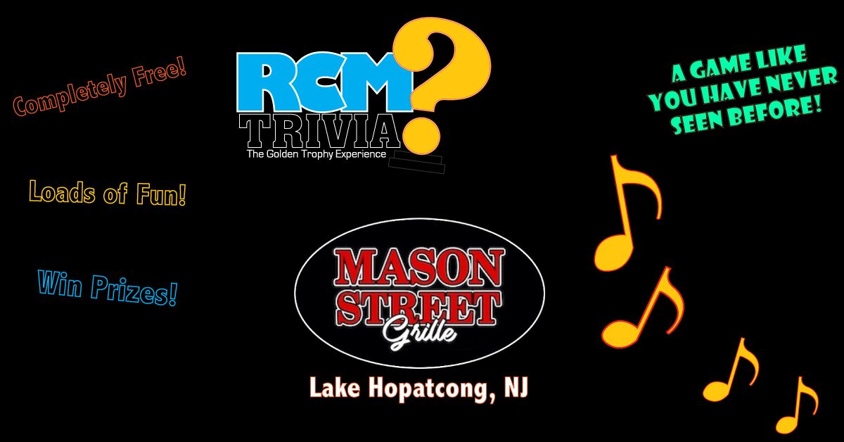 Trivia at Mason Street Grille (Lake Hopatcong, NJ) 2nd Thursday 7:00pm-9:00pm