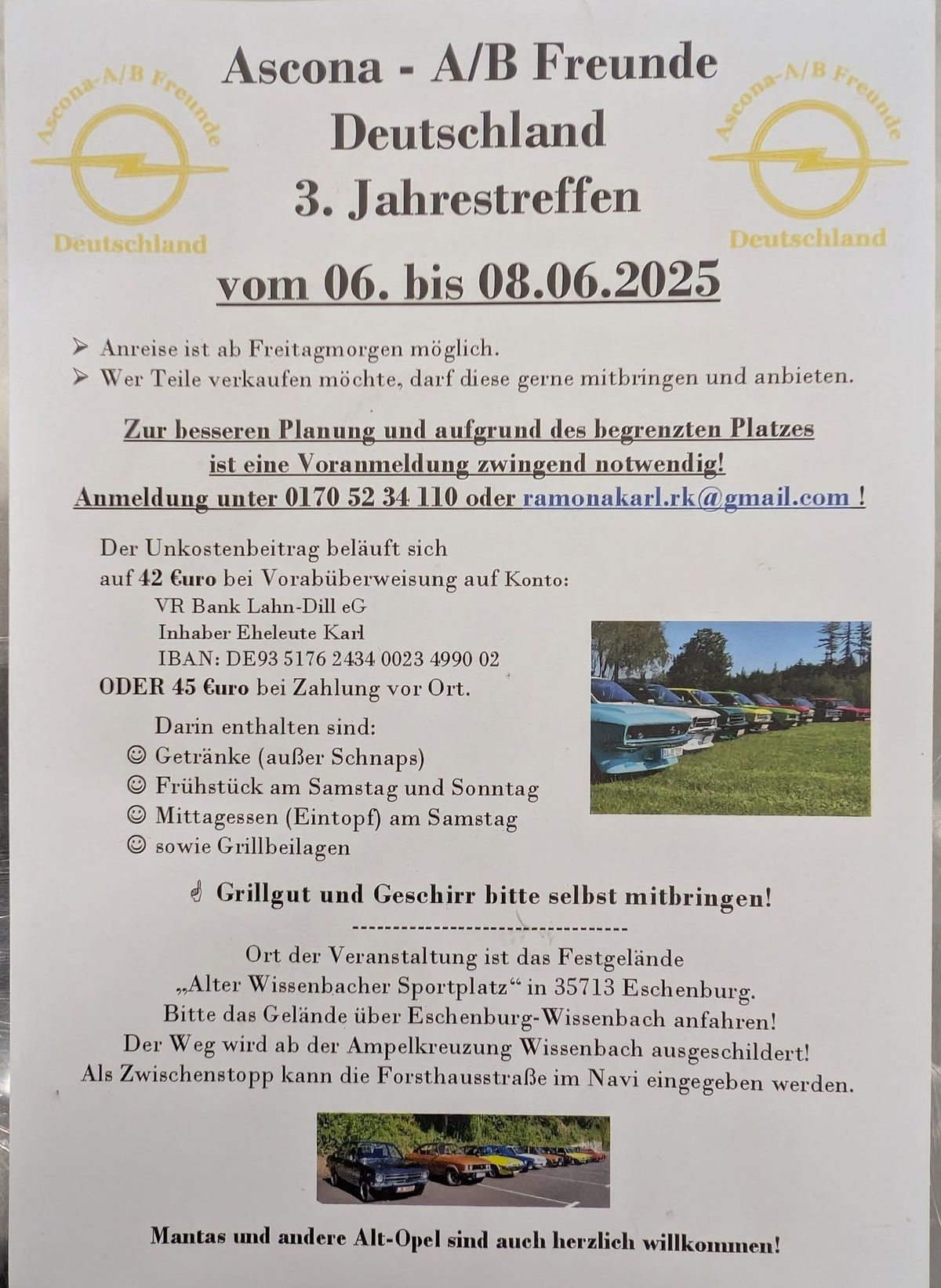 3. Jahrestreffen der Ascona A\/B Freunde Deutschland 