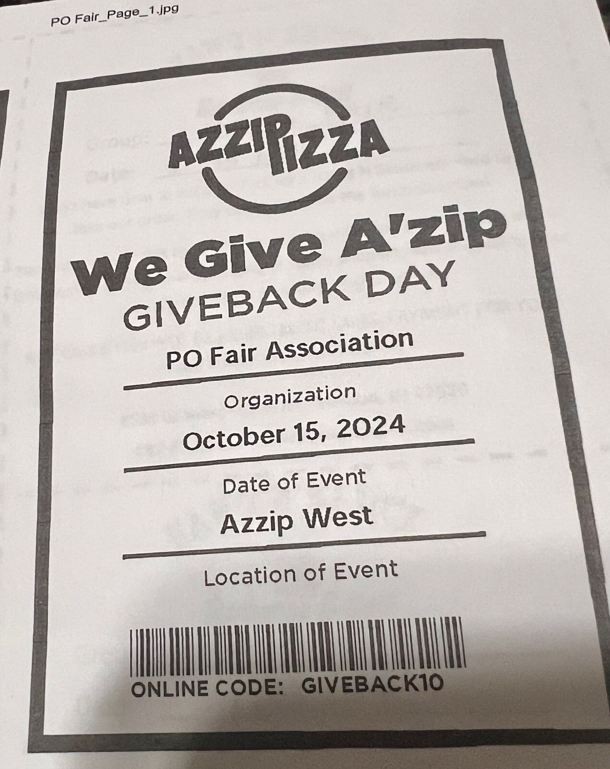 Azzip Pizza. (ALL DAY)