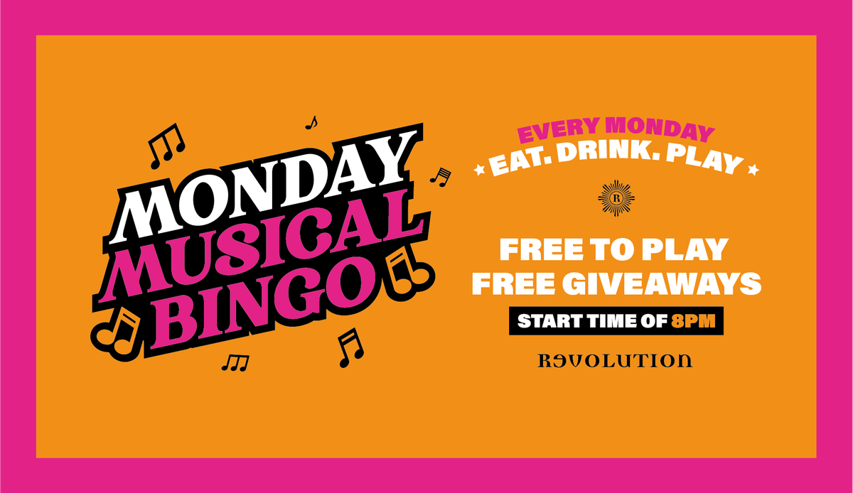 \ud83c\udfb5Monday Music Bingo @ Revolution Southampton\ud83c\udfb5 