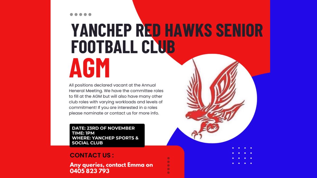 Yanchep Red Hawks Senior Football Club - AGM