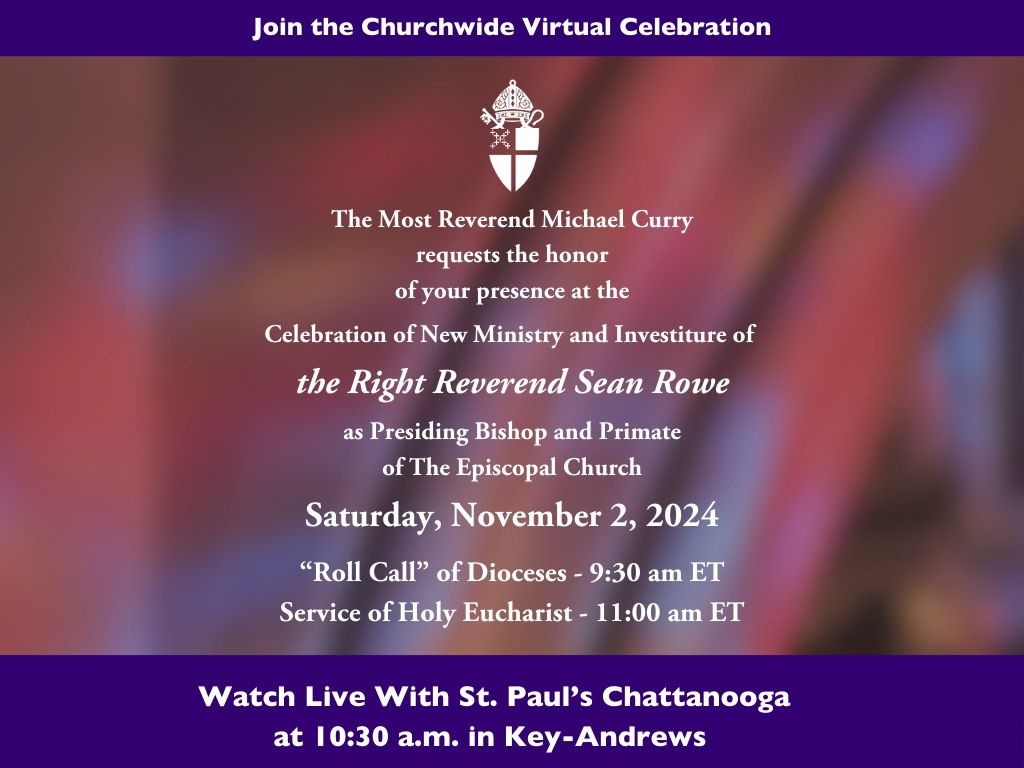 Virtual Celebration of the Investiture of the Right Reverend Sean Rowe