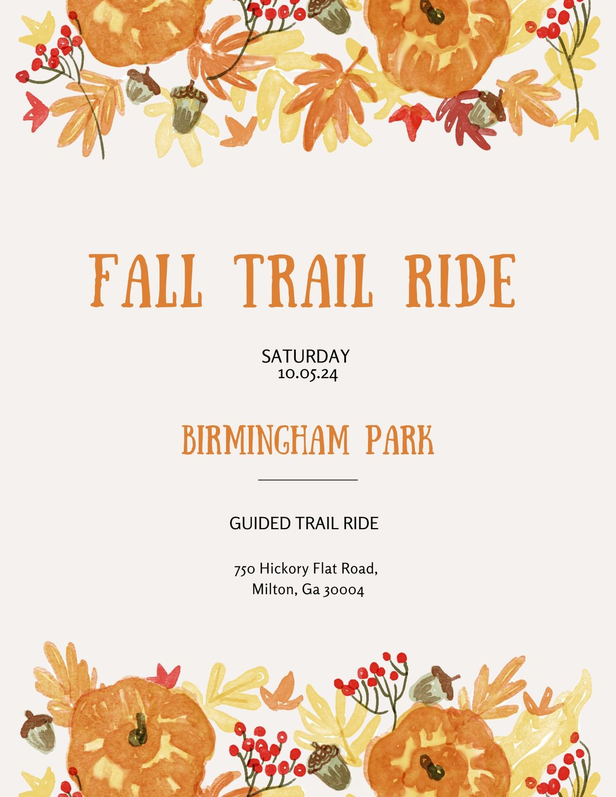 October Trail Ride at Birmingham Park