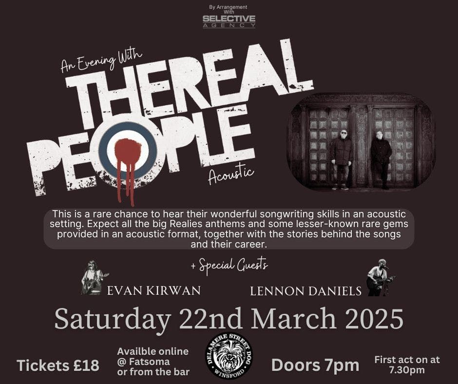 An Evening with The Real People - Acoustic + Special Guests Evan Kirwan + Lennon Daniels