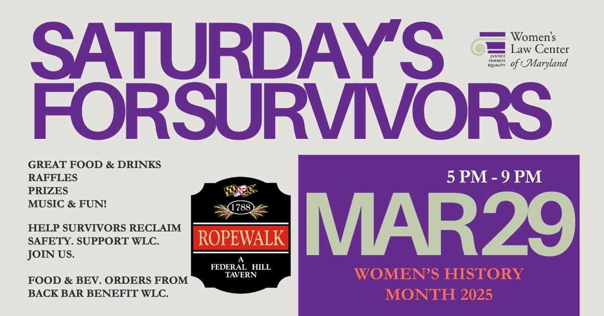 Saturday's For Survivors @ Ropewalk