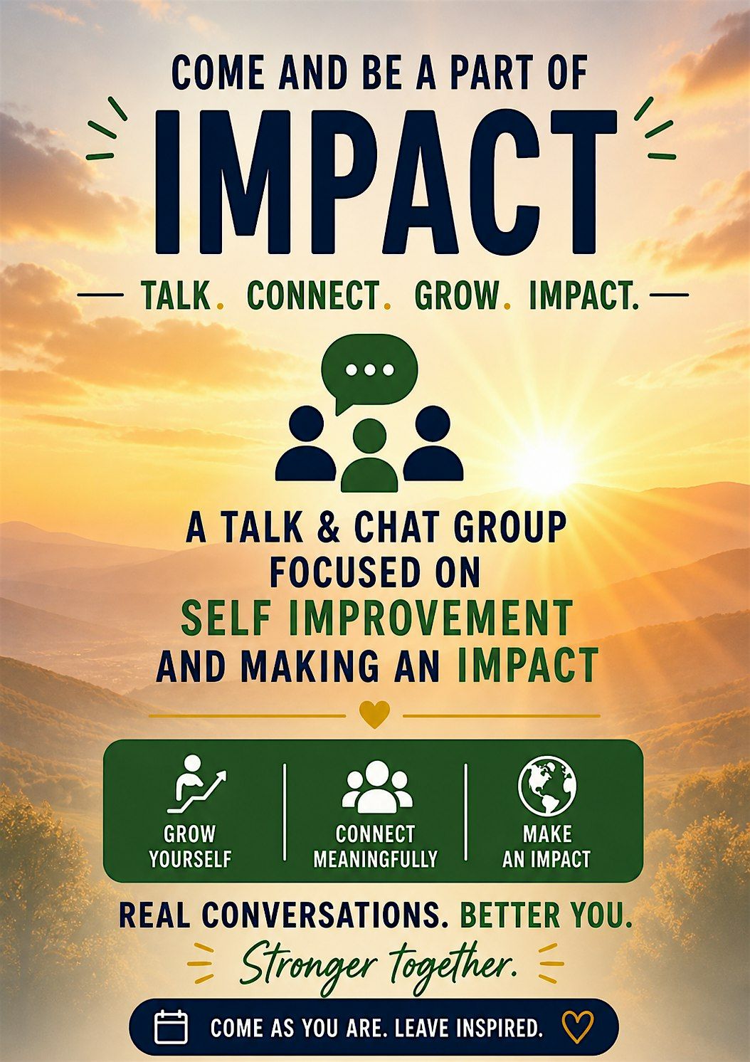 Talk, Connect, Grow, Impact