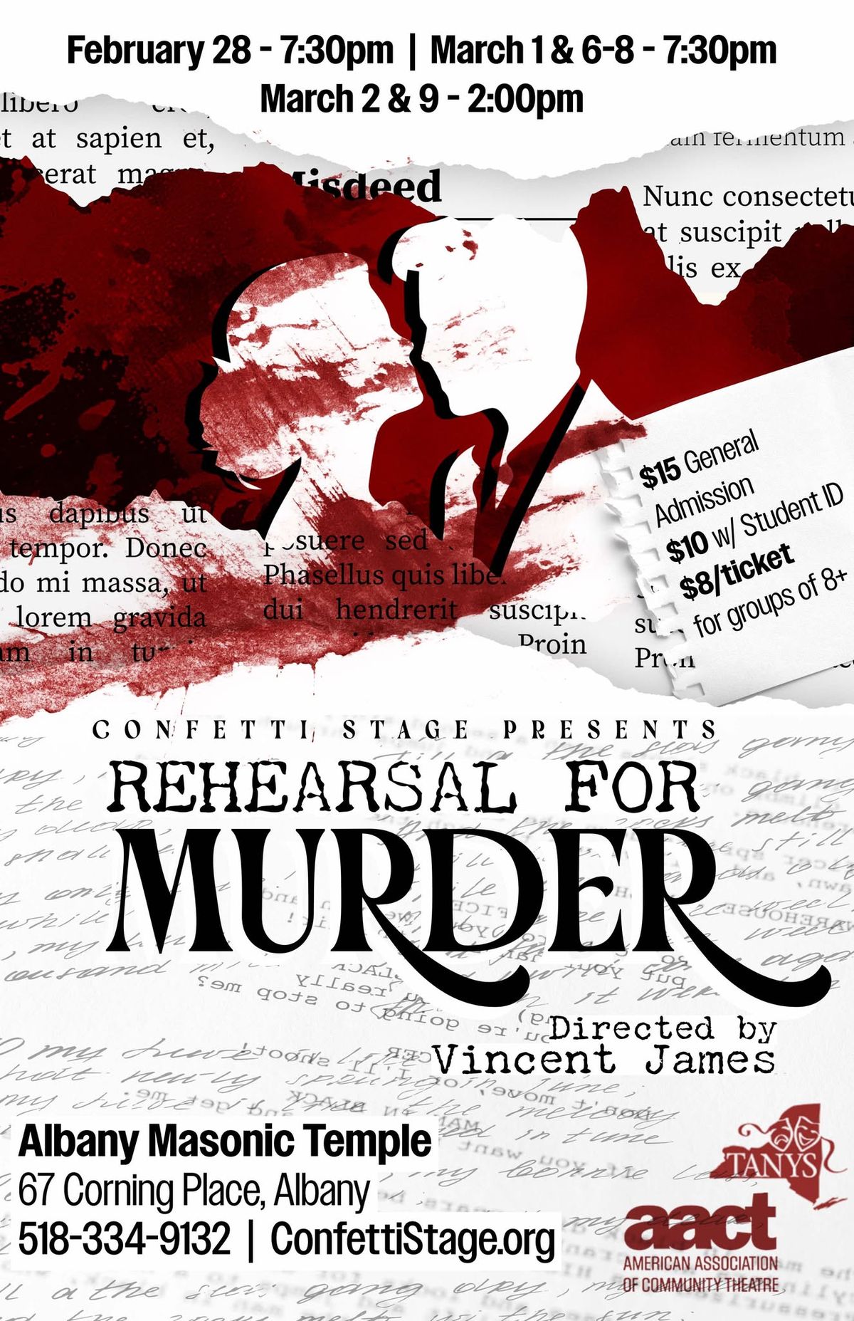 Confetti Stage Presents "Rehearsal For Murder"