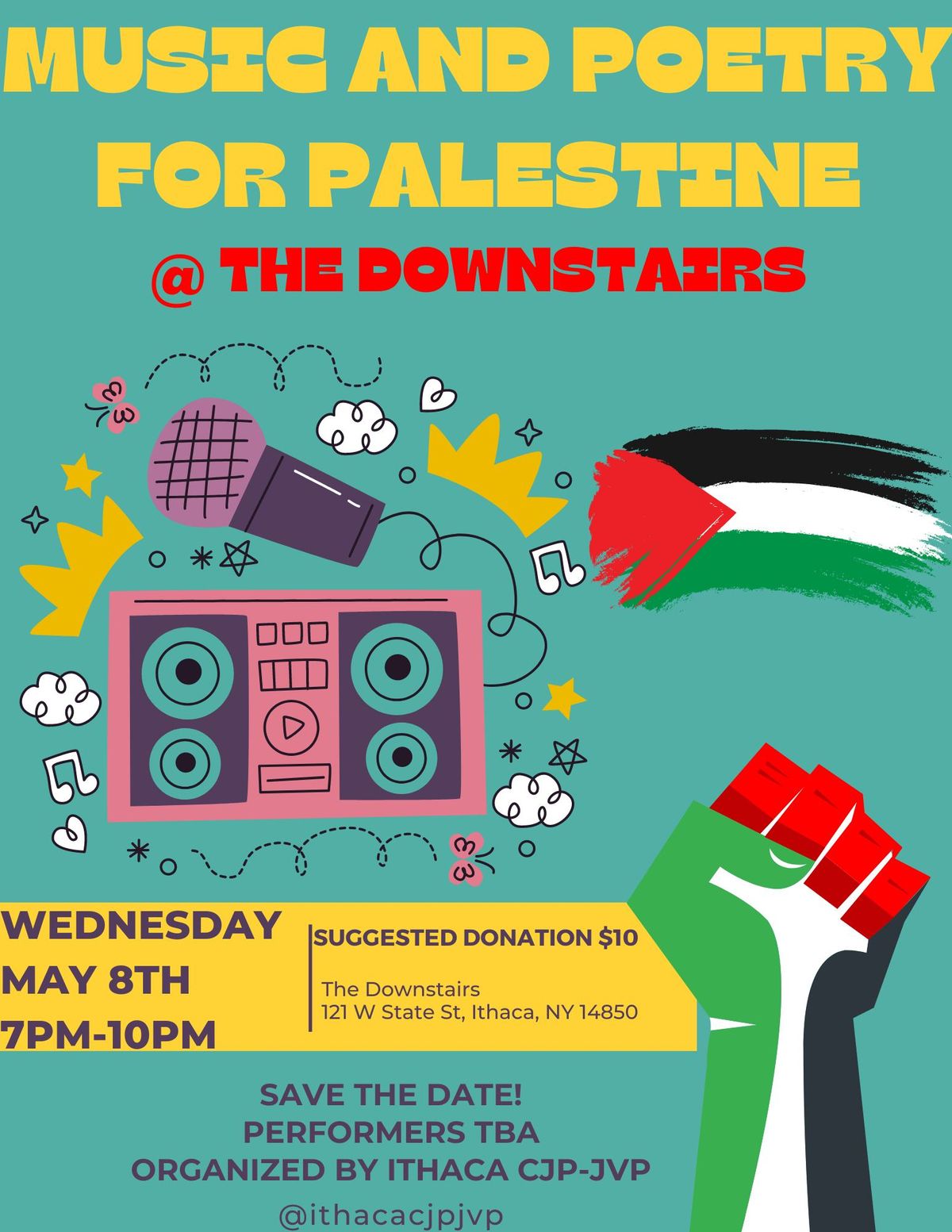 Music & Poetry for Palestine @ The Downstairs