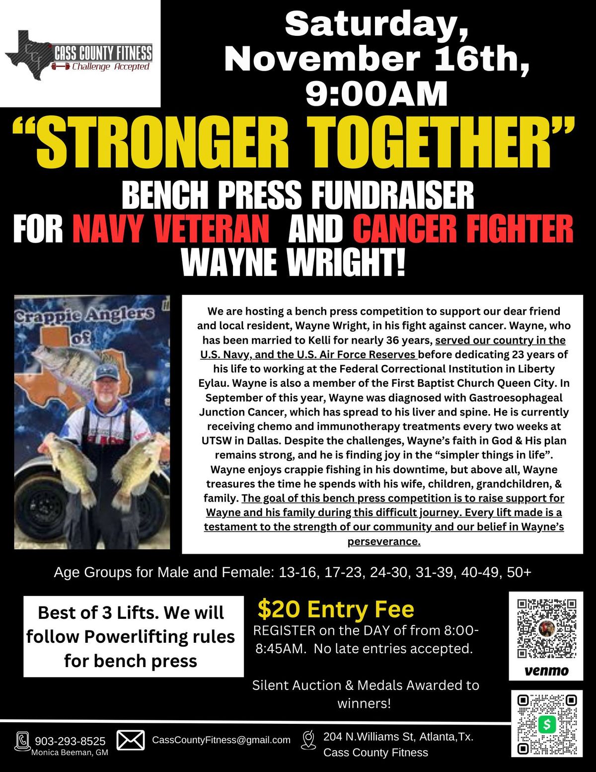 Bench Press Fundraiser- Wayne Wright