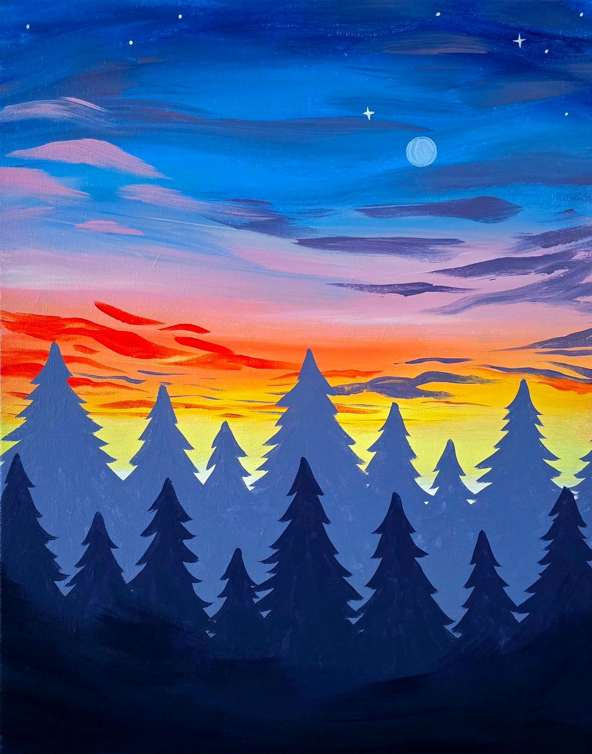 Paint + Sip: "Sunset Pines" + FREE DRINK