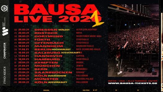 Bausa \u2022 100 PRO Tour \u2022 Hamburg \u2022 verlegt
