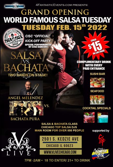 GRAND OPENING OF WORLD FAMOUS SALSA TUESDAY -TABLES SELLING FAST!