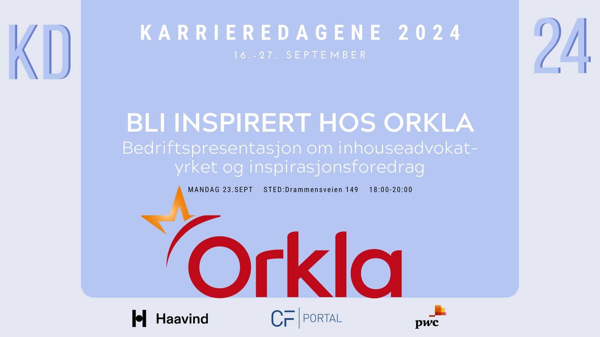 Bli inspirert hos Orkla - Karrieredagene 2024