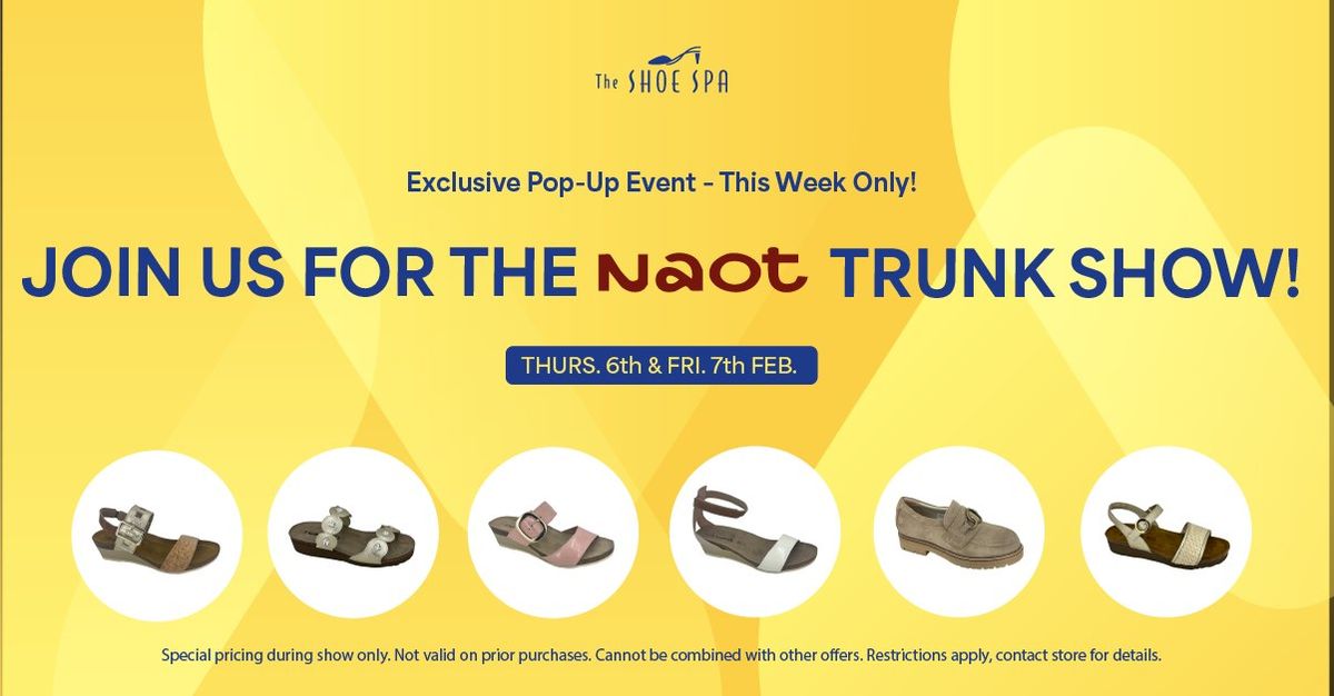 Exclusive Naot Pop-Up Event \u2013 This Week Only!