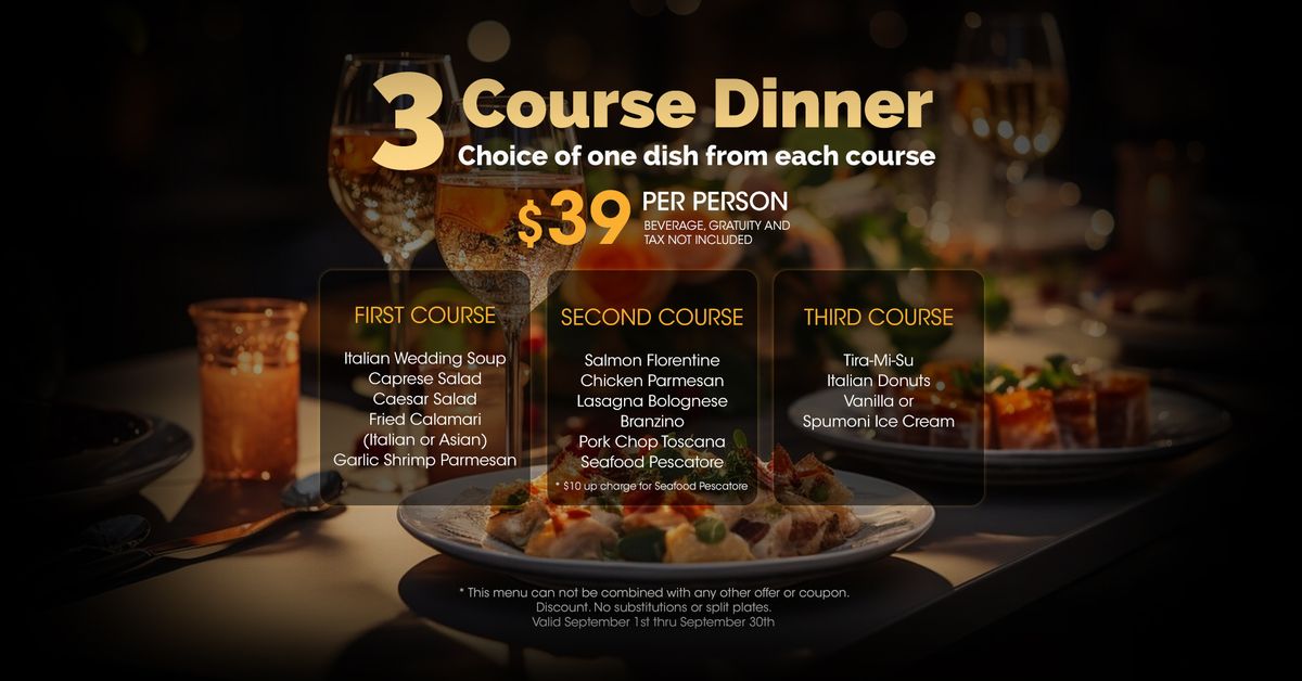 3 Course Dinner