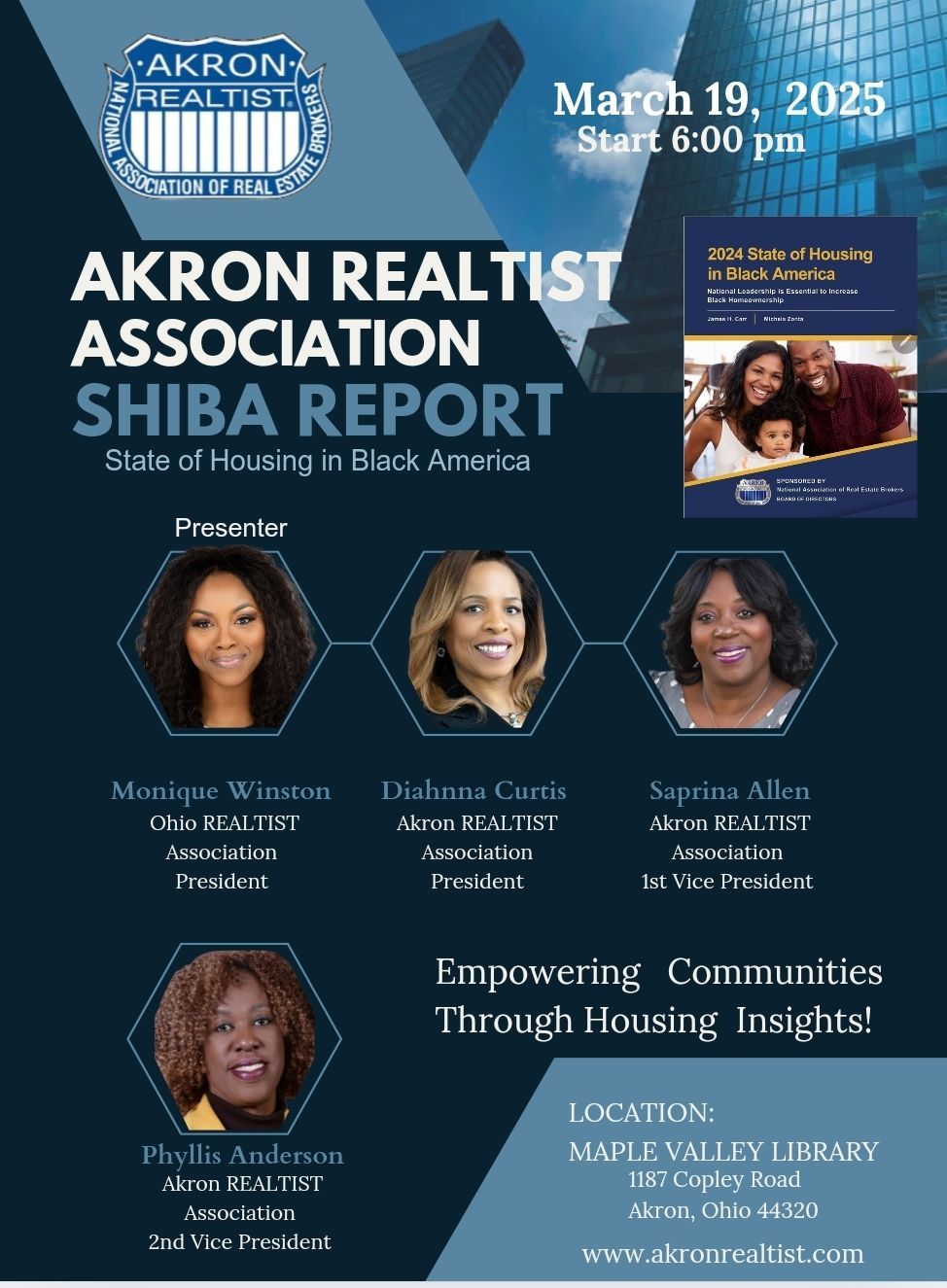 SHIBA Report -  State of Housing in Black America,  Akron REALTIST Association 