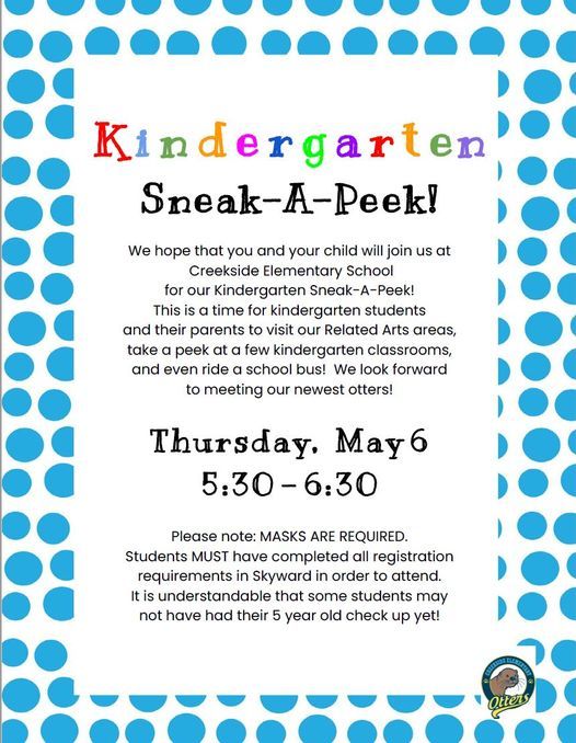 Kindergarten Sneak-A-Peek