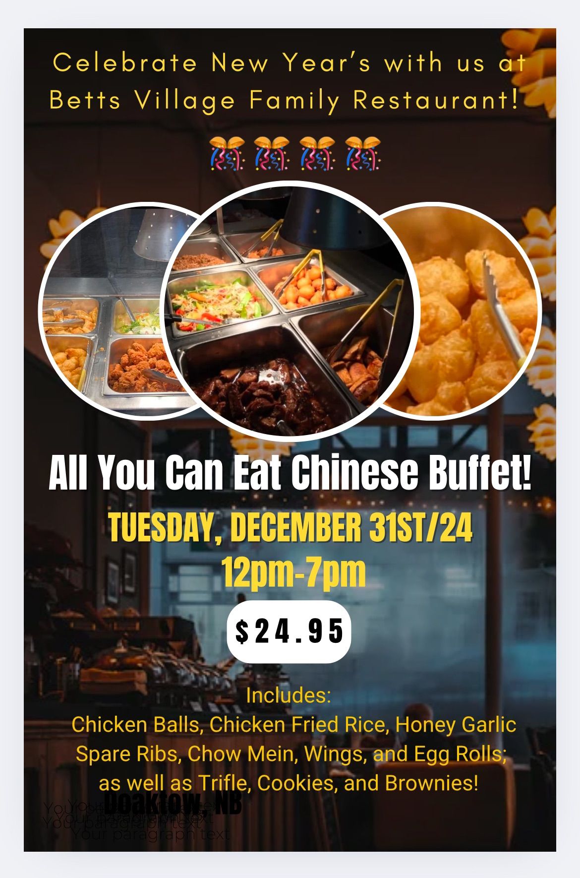 New Year\u2019s Chinese Buffet