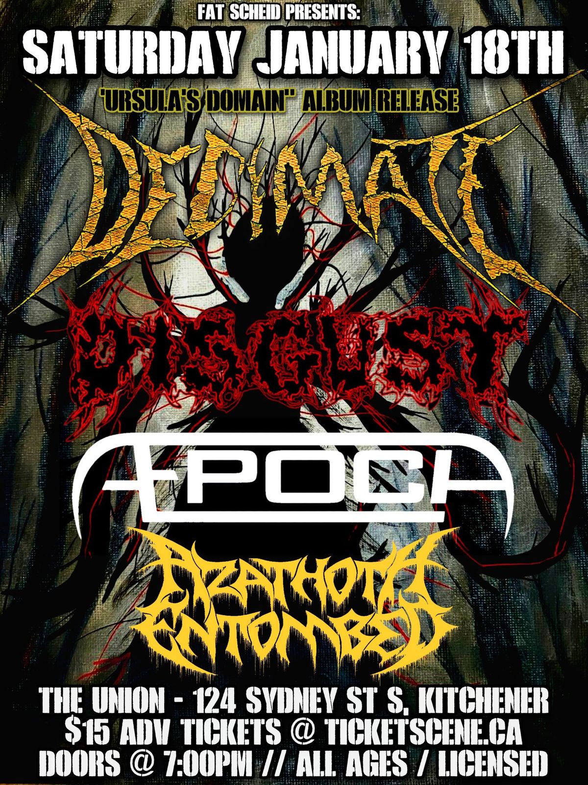 Decimate, Disgust, Aepoch, Azathoth Entombed @ The Union - Jan 18