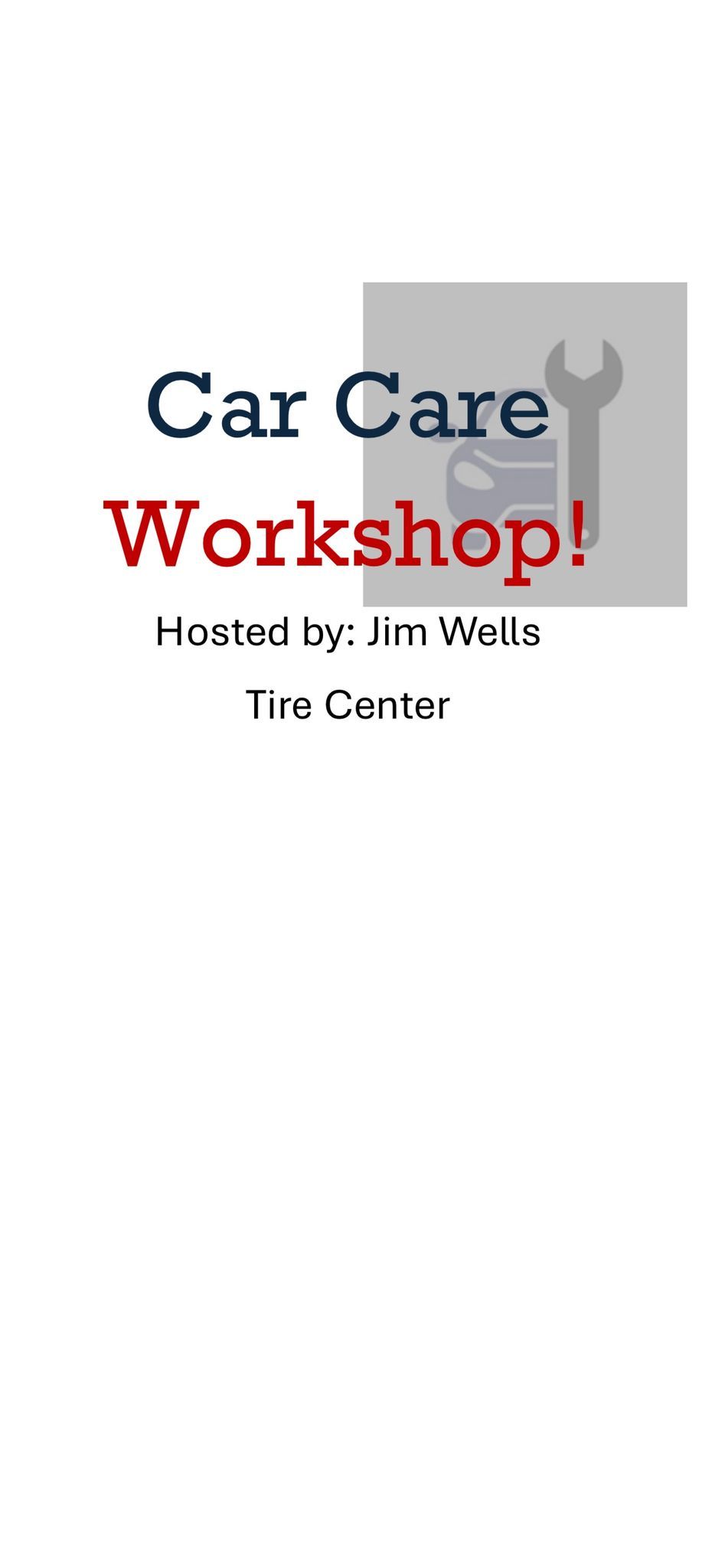 Car Care Workshop