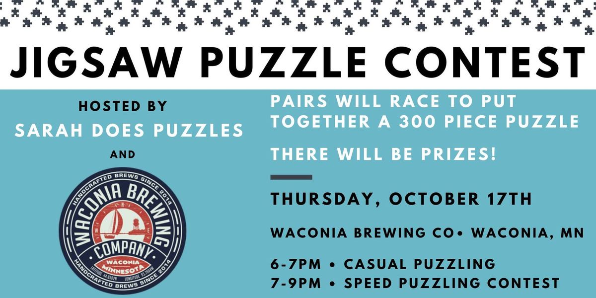 Pairs Jigsaw Puzzle Contest at Waconia Brewing with Sarah Does Puzzles