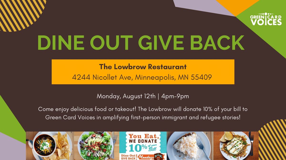 Dine & Give Back Night at The Lowbrow Restaurant