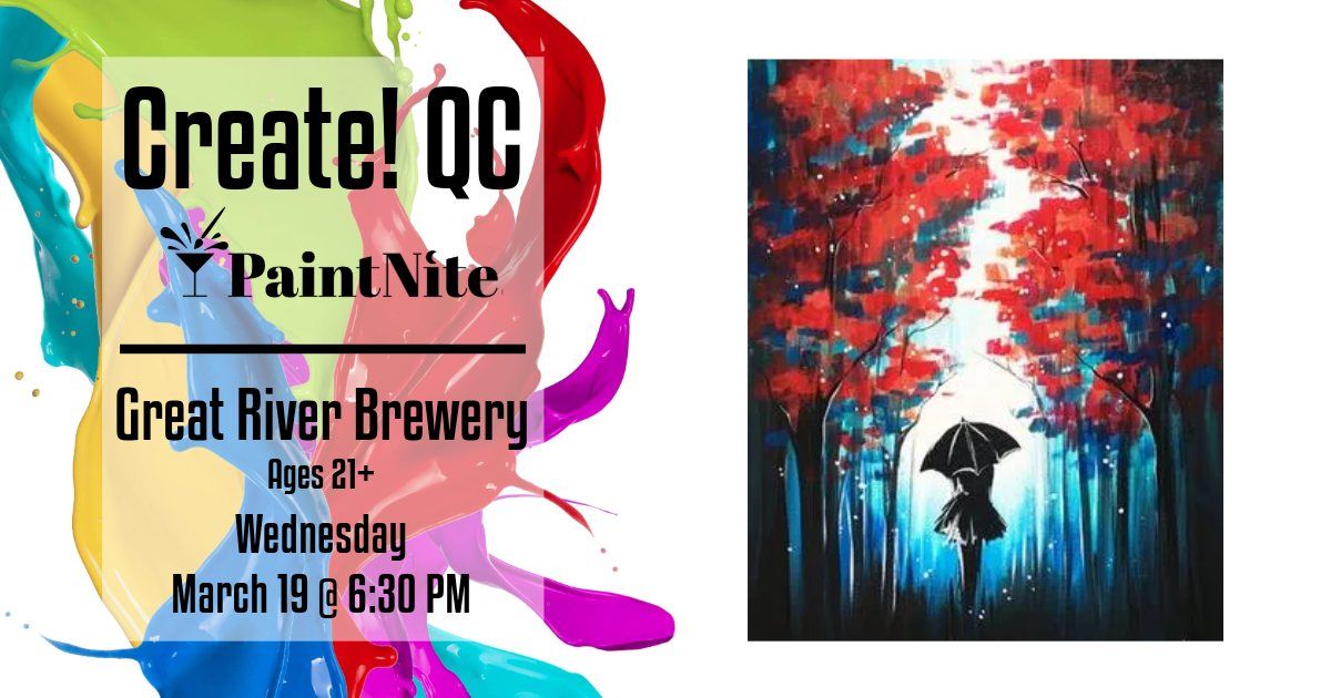 Paint Nite at Great River Brewery: Red Forest Black Umbrella