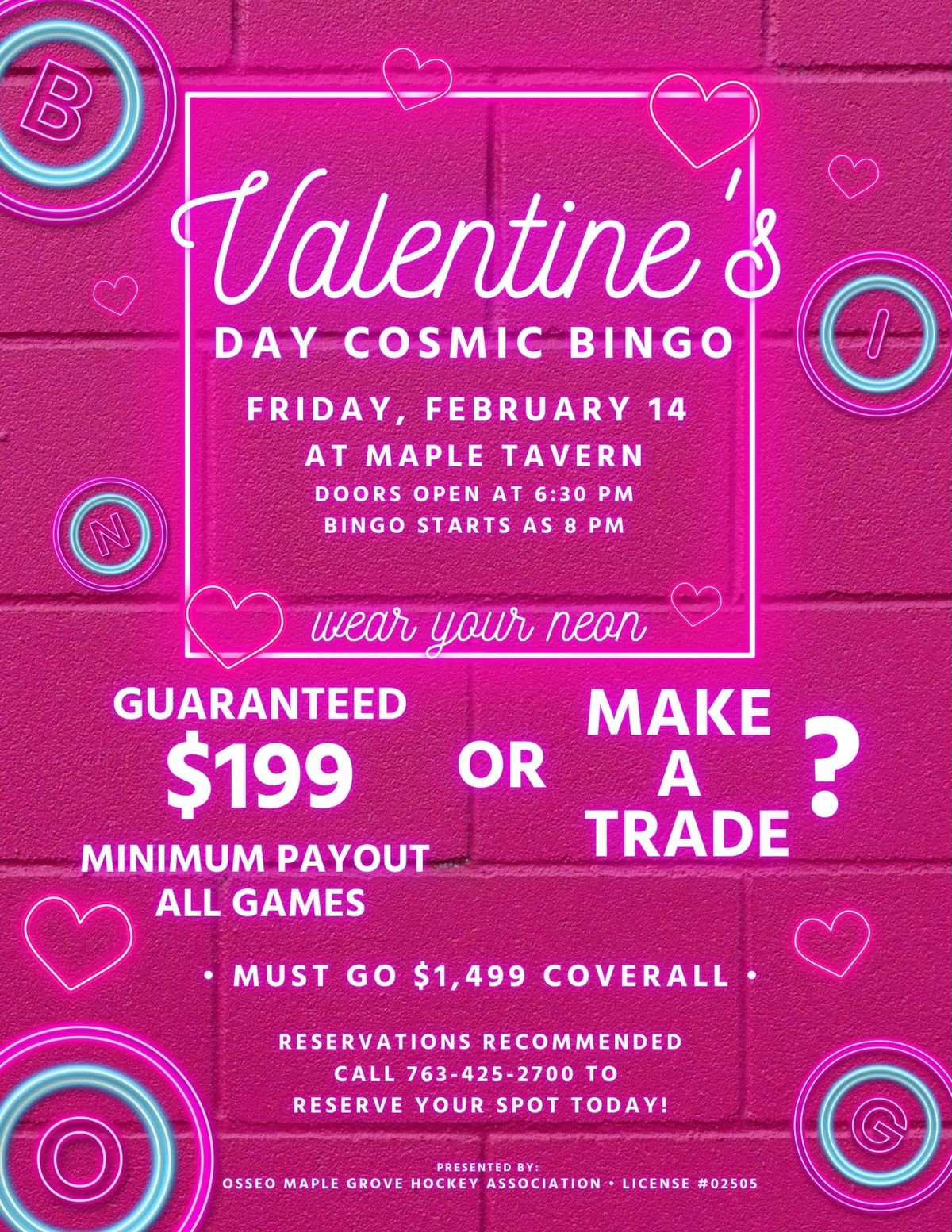 Valentine\u2019s Cosmic Bingo at Maple Tavern 