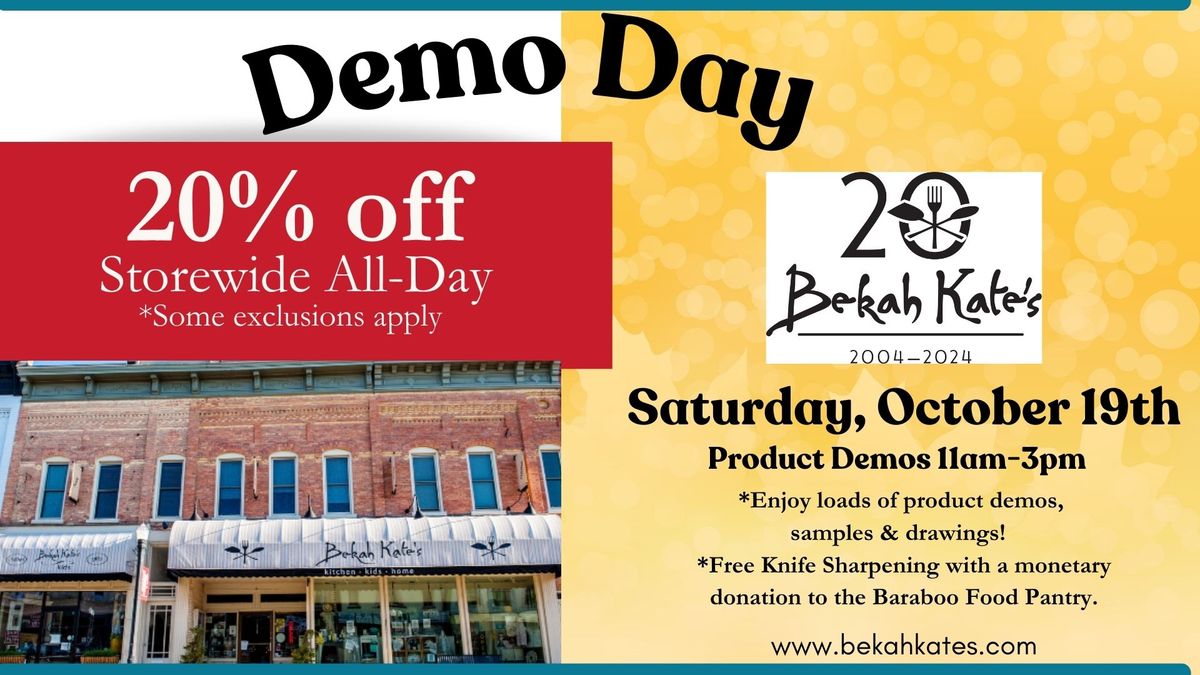 Demo Day at Bekah Kate's October 19th! 