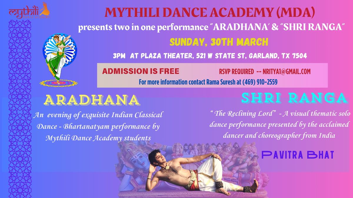 "ARADHANA" & "SHRI RANGA" DANCE PERFORMANCES 