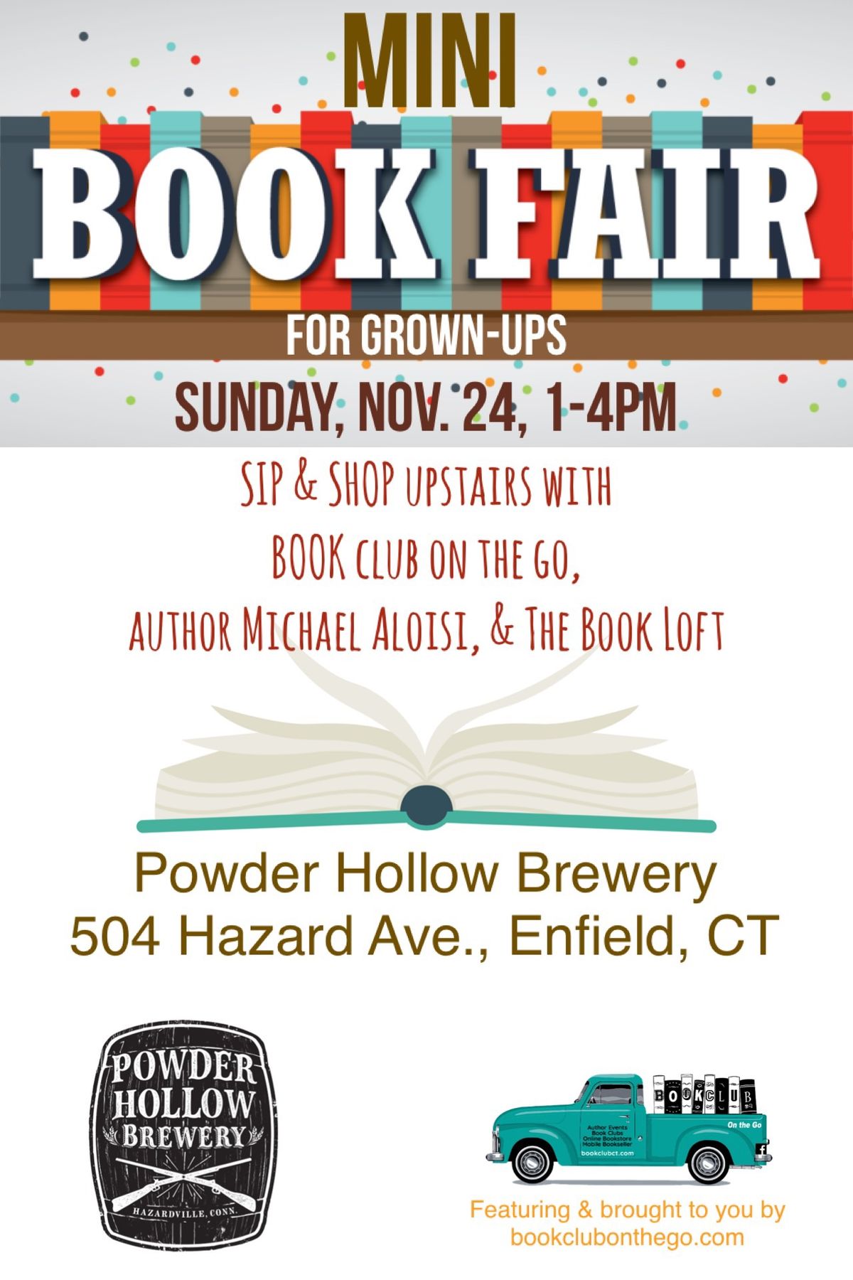 Mini Book Fair for Grown-ups at Powder Hollow Brewery 