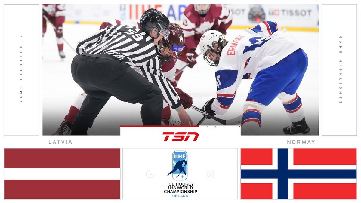 IIHF Ice Hockey U18 World Championship - Norway vs Latvia at Credit Union of Texas Event Center