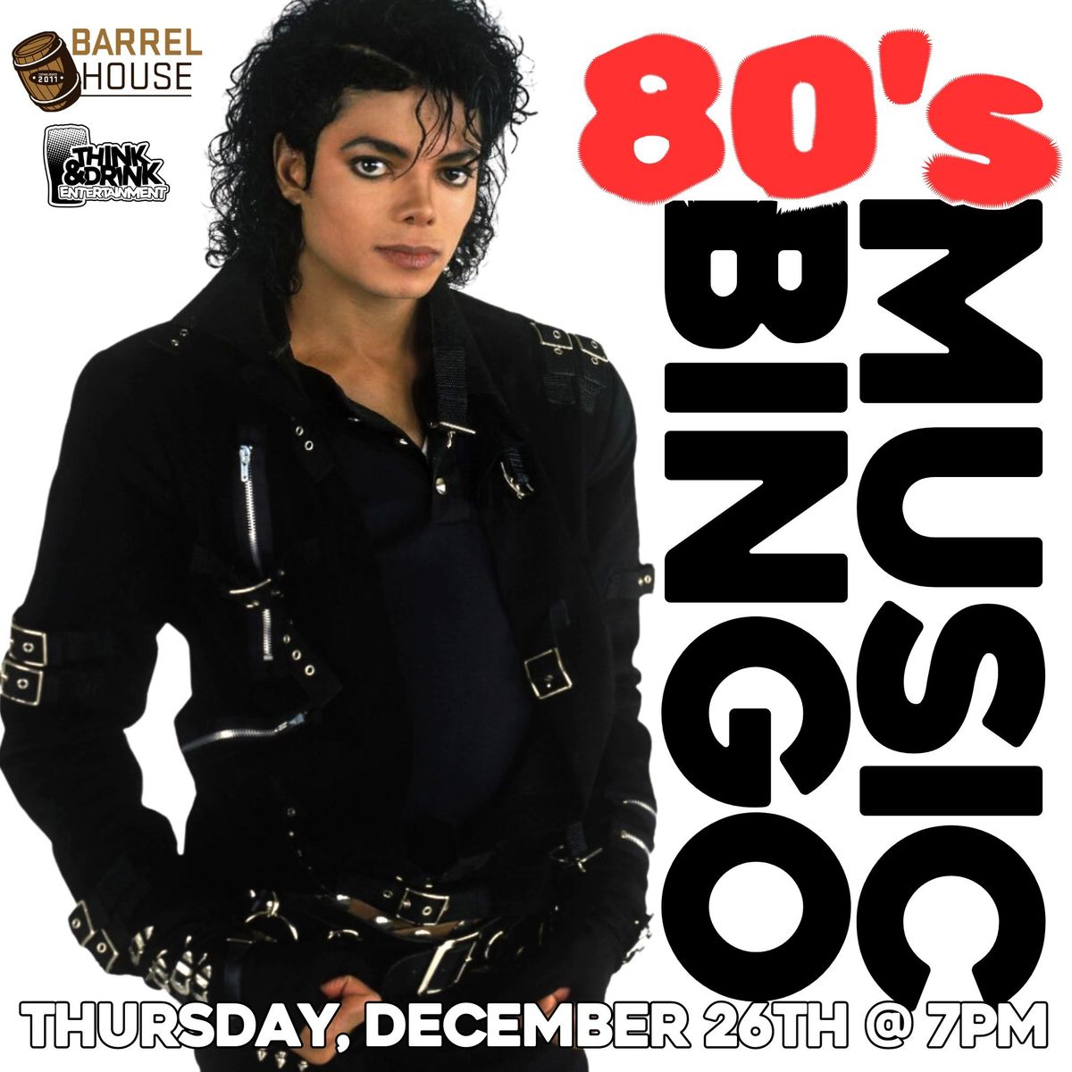 80's Music Bingo @ Barrel House (Marion, IA) \/ Thursday, December 26th @ 7pm