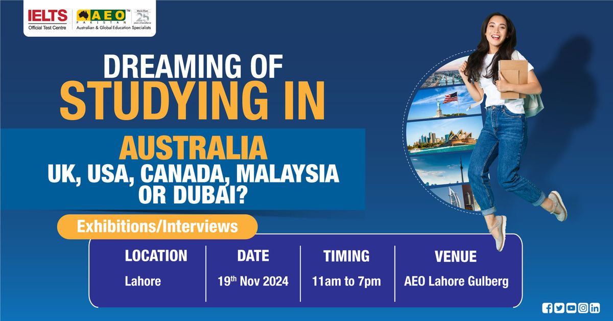 AEO Study Abroad Information Session - 19th November at AEO Gulberg Office