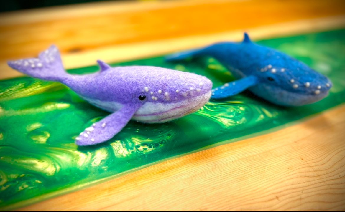 Needle Felted Whales for Beginners - $50